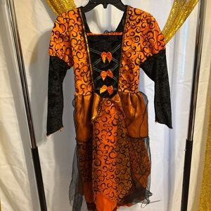 Enchanting Orange and Black Swirl Kids Costume